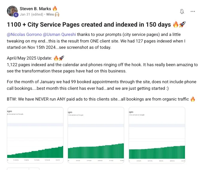Steven B. Marks win post, 1,122 pages indexed